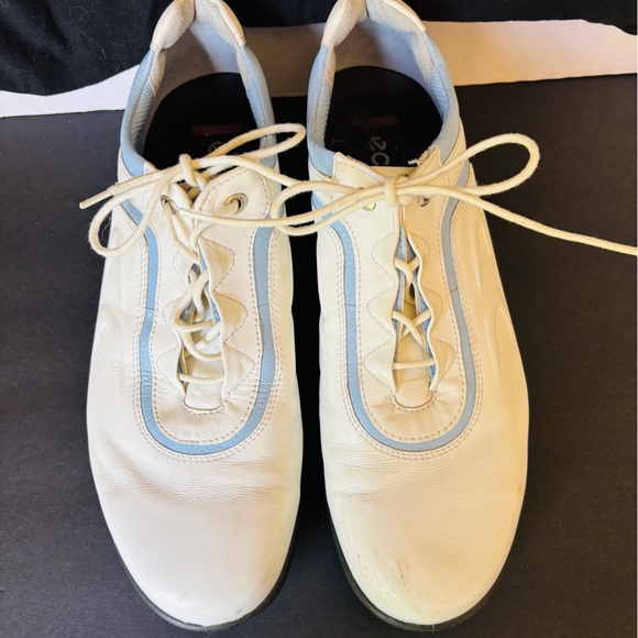Ecco Other - Ecco White and Blue Lace-up Golf Shoes Men’s Size 42 Style 38213 Cleats